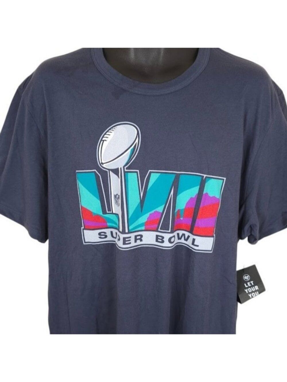 Super Bowl LVII T Shirt Mens Size 2XL Blue 2023 Kansas City Chiefs Vs Eagles